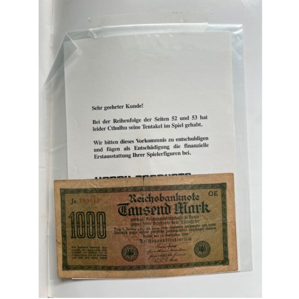 Das Cthulhu Quellenbuch von Hobby Products von 1987 - Komplett mit Geldschein